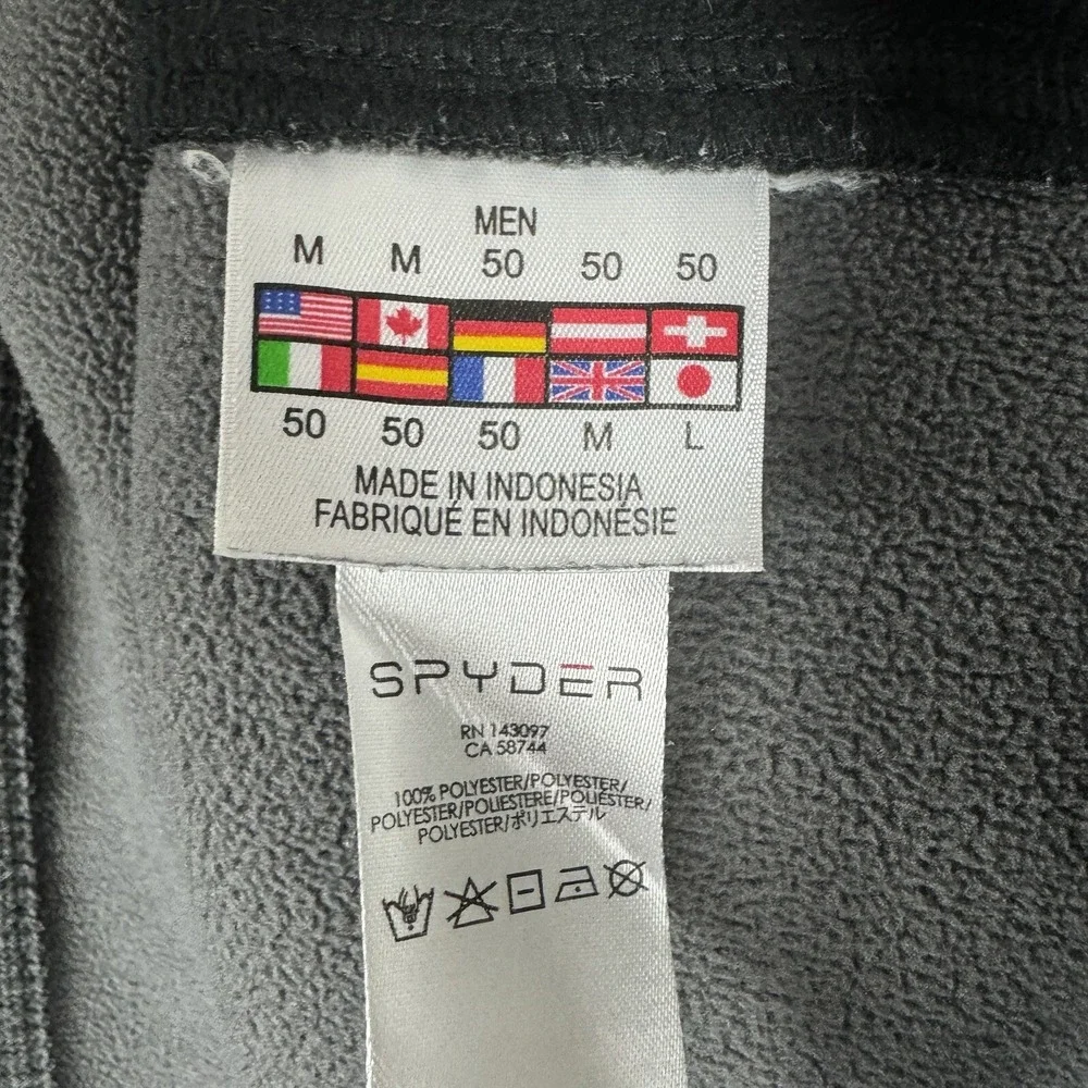 Spyder Pullover Mens Medium Gray 1/4 Zip Core Sweater‎ Knit Fleece Jacket